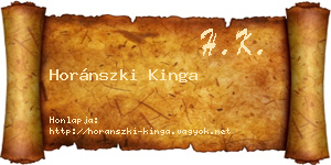 Horánszki Kinga névjegykártya