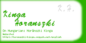 kinga horanszki business card