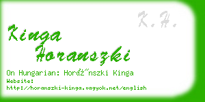 kinga horanszki business card